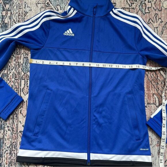 Adidas Royal Blue Track Jacket Climacool Full Zip 3 Stripe Lightweight Small - Picture 8 of 12